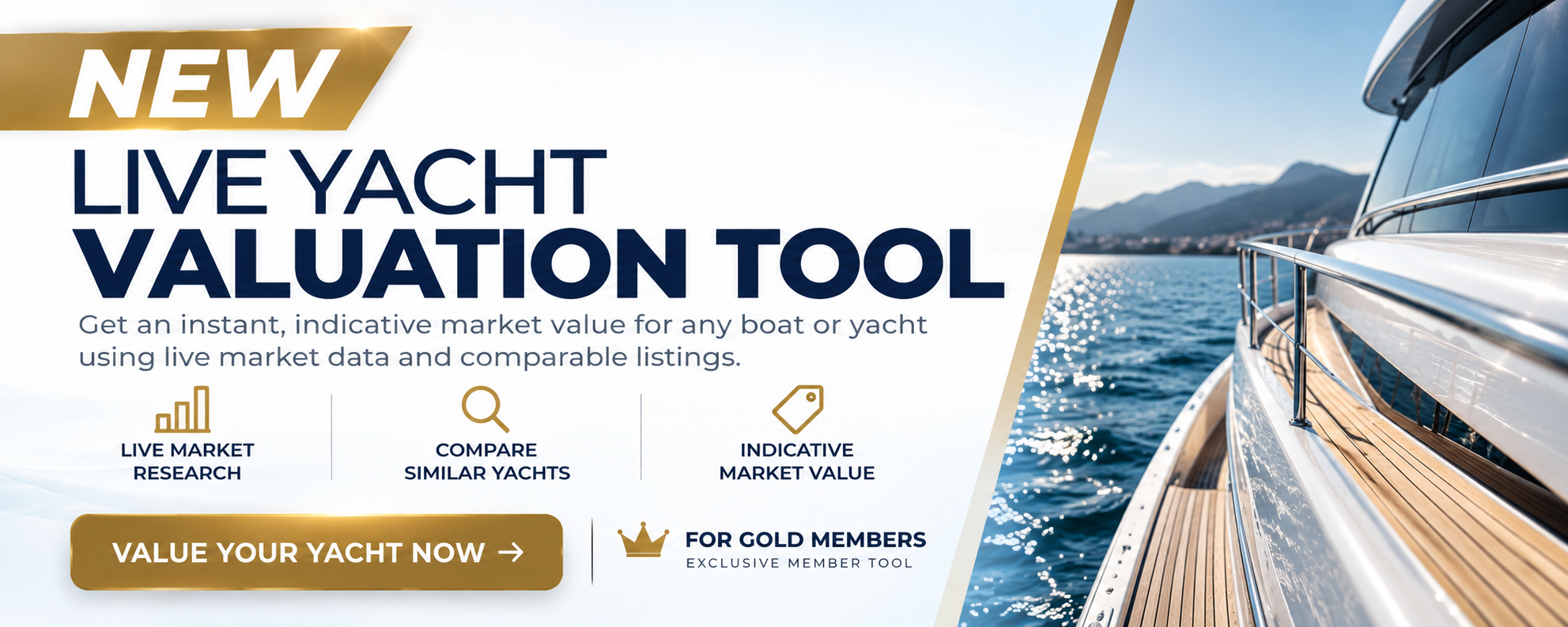 Live yacht valuation tool for Gold members
